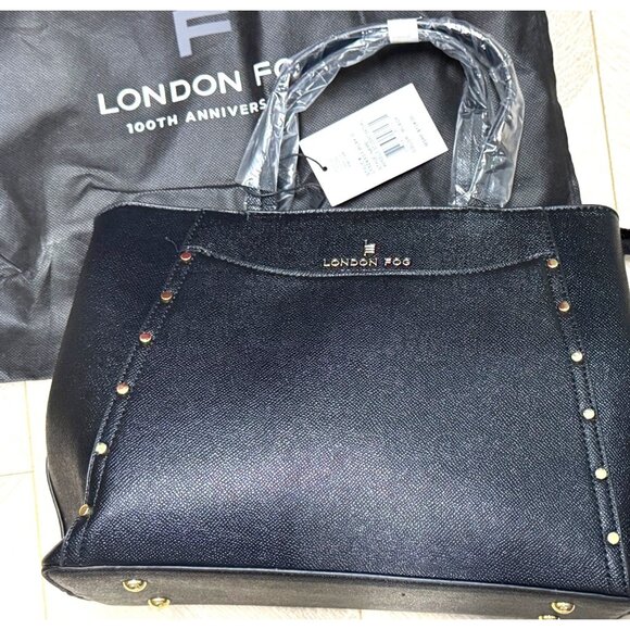 London Fog 100th Anniversary Black‎ Saffiano Tote Bag  NWT & NWB - Picture 6 of 10